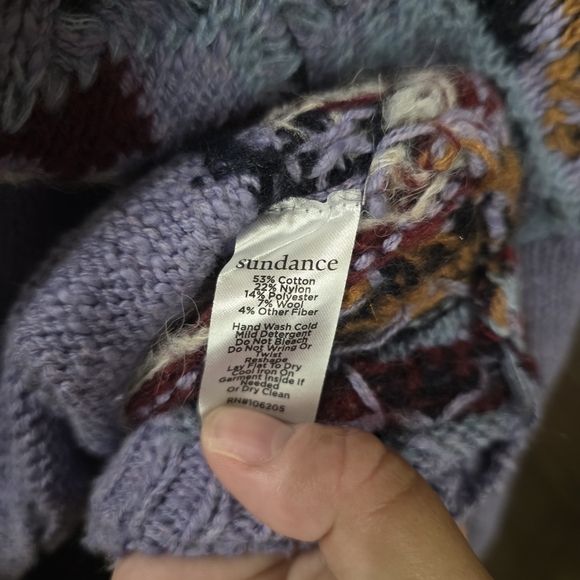 Sundance Fair Isle Lavender Knit Sweater - Picture 4 of 4